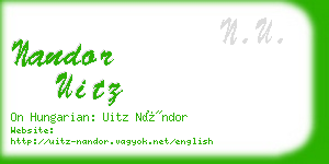 nandor uitz business card